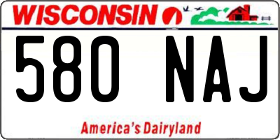 WI license plate 580NAJ