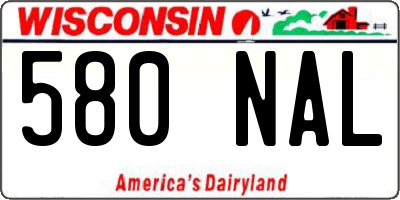 WI license plate 580NAL