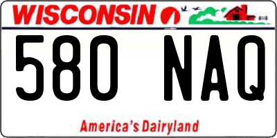 WI license plate 580NAQ