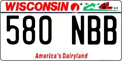 WI license plate 580NBB