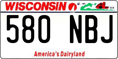 WI license plate 580NBJ