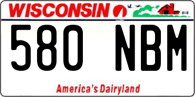 WI license plate 580NBM