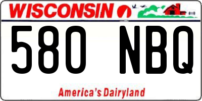 WI license plate 580NBQ