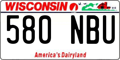 WI license plate 580NBU