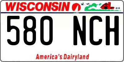 WI license plate 580NCH