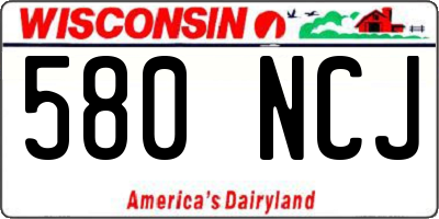 WI license plate 580NCJ
