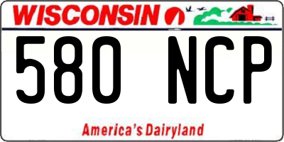 WI license plate 580NCP