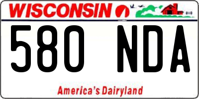WI license plate 580NDA