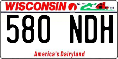 WI license plate 580NDH