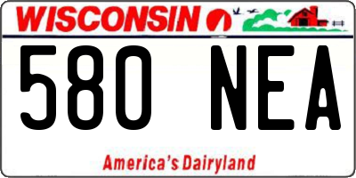 WI license plate 580NEA
