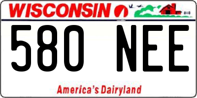 WI license plate 580NEE