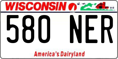 WI license plate 580NER