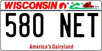 WI license plate 580NET