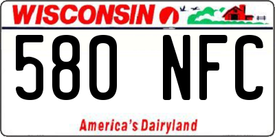 WI license plate 580NFC