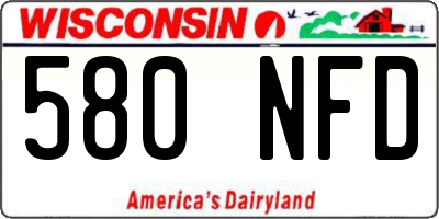 WI license plate 580NFD