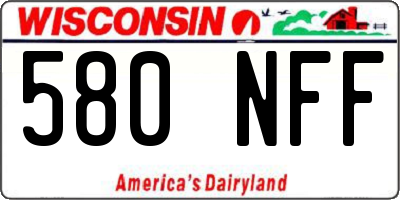 WI license plate 580NFF