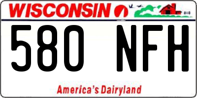 WI license plate 580NFH