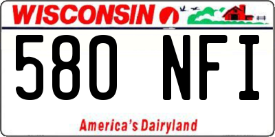 WI license plate 580NFI