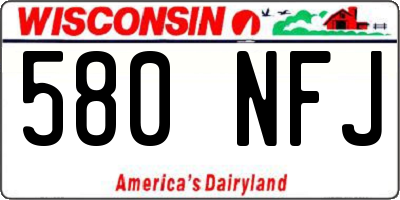 WI license plate 580NFJ