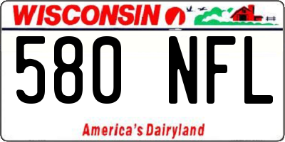 WI license plate 580NFL