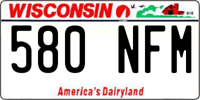 WI license plate 580NFM