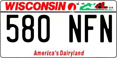 WI license plate 580NFN