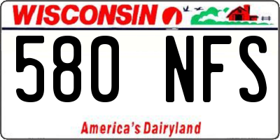 WI license plate 580NFS