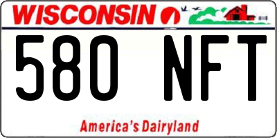 WI license plate 580NFT