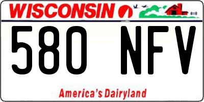 WI license plate 580NFV