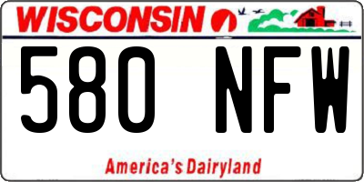 WI license plate 580NFW