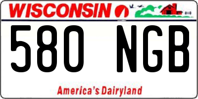 WI license plate 580NGB
