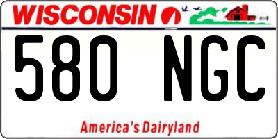 WI license plate 580NGC