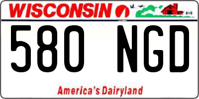 WI license plate 580NGD