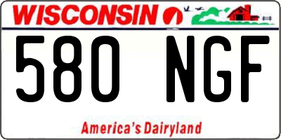 WI license plate 580NGF