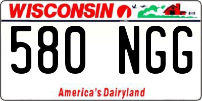 WI license plate 580NGG