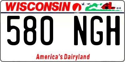 WI license plate 580NGH