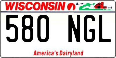 WI license plate 580NGL