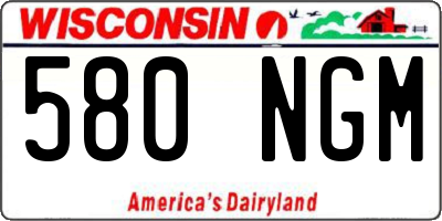 WI license plate 580NGM