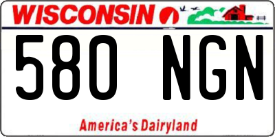 WI license plate 580NGN
