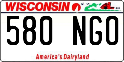 WI license plate 580NGO