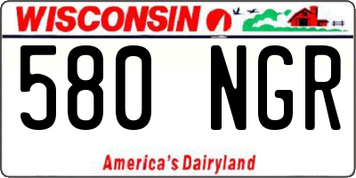 WI license plate 580NGR