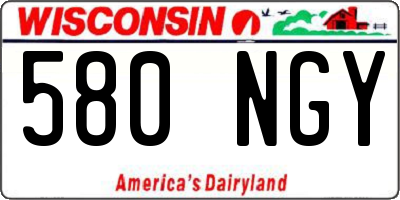 WI license plate 580NGY