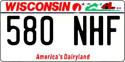 WI license plate 580NHF