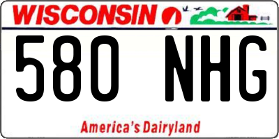 WI license plate 580NHG