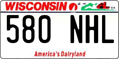 WI license plate 580NHL