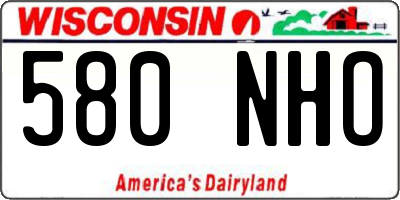 WI license plate 580NHO