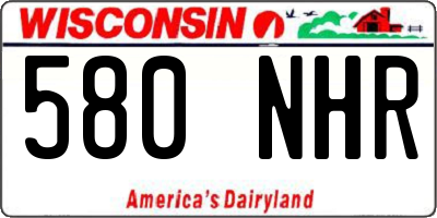 WI license plate 580NHR