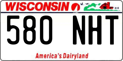 WI license plate 580NHT