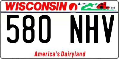WI license plate 580NHV