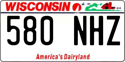 WI license plate 580NHZ